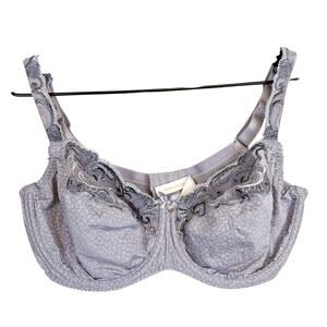 Primadonna Gray Underwire Bra Lace Trim - 36D